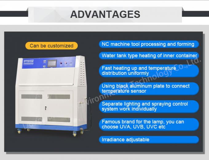 غرفة مقاومة الطقس فوق البنفسجية أداة اختبار التجوية المعجل أداة اختبار الشيخوخة 0