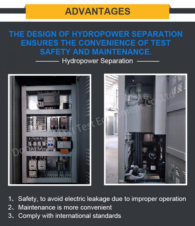 كفاءة عالية 3 غرف اختبار صدمة مناخية حرارية الغرفة البيئية 3